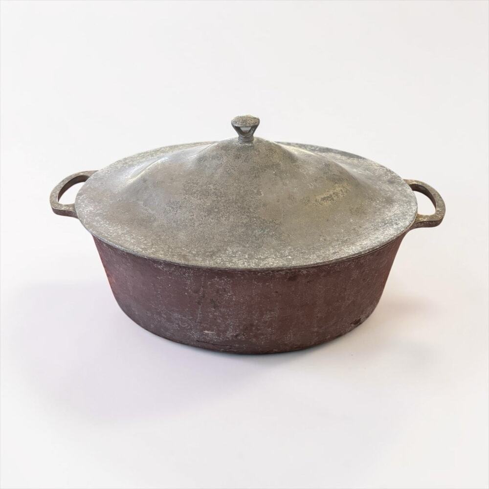 Vintage Montgomery Ward Cookware Heavy Cast Aluminum Oval Roaster